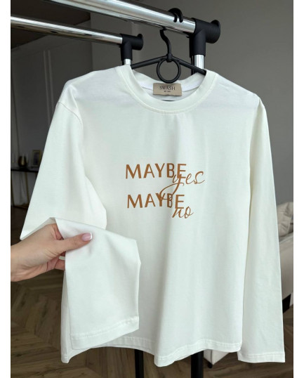 71 лонгслів молочний maybe yes