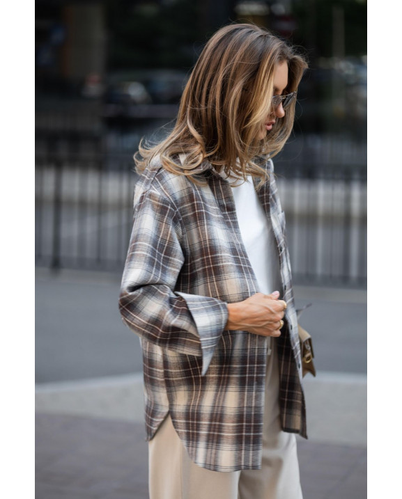 15 сорочка в клітинку з фланелі на ґудзиках