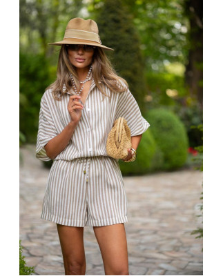 82 Льняний костюм Лаура сорочка + шорти