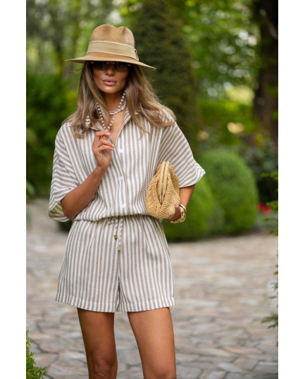 82 Льняний костюм Лаура сорочка + шорти