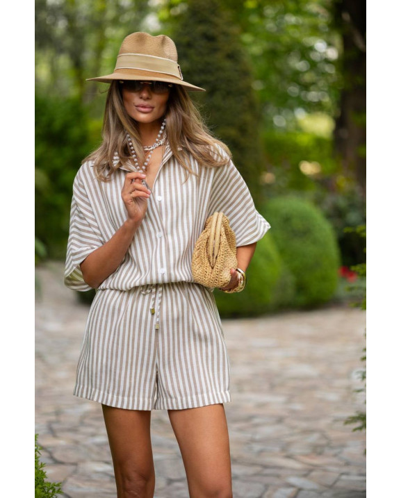 82 Льняний костюм Лаура сорочка + шорти