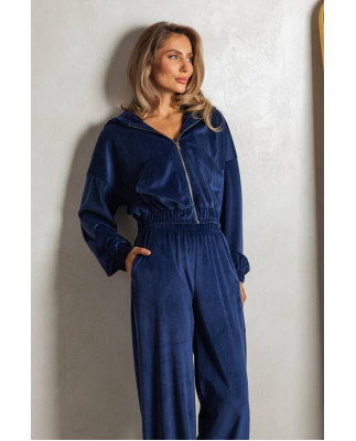 57 Велюровий Костюм із капюшоном з прямими штанами 57 Велюровий Костюм із капюшоном з прямими штанами