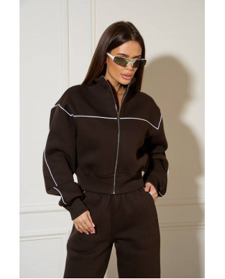 55/1 спортивний костюм на флісі з кантом котфта на блискавці зі штанами палацо 55/1 спортивний костюм на флісі з кантом котфта на блискавці зі штанами палацо