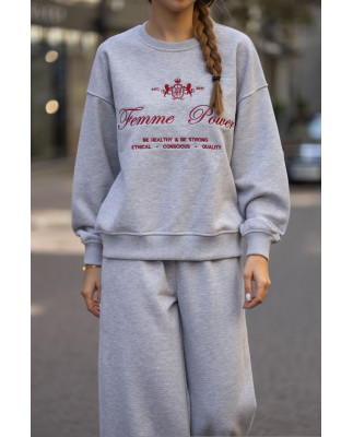 59 Спортивний костюм Худі з вишивкою з прямими штанами 59 Спортивний костюм Худі з вишивкою з прямими штанами