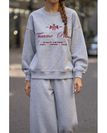 59 Спортивний костюм Худі з вишивкою з прямими штанами