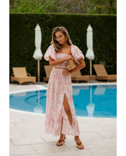 83 подовжена льняна юбка + топ