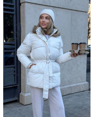 66 Пуховик з Капюшоном на блискавці водовідштовхувальний з поясом 66 Пуховик з Капюшоном на блискавці водовідштовхувальний з поясом