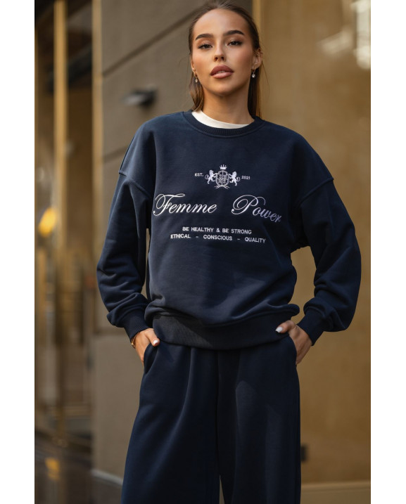 59 Спортивний костюм Худі з вишивкою з прямими штанами