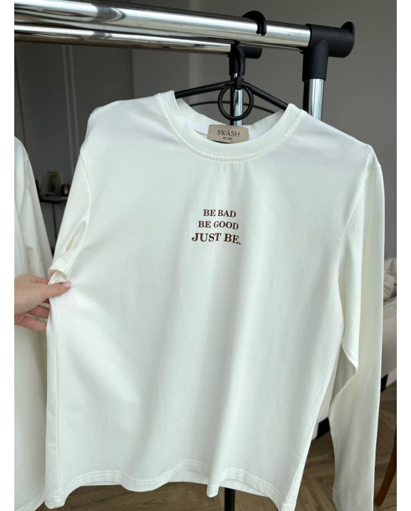 71 лонгслів молочний be bad be good