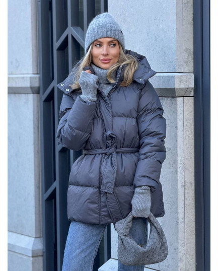 66 Пуховик з Капюшоном на блискавці водовідштовхувальний