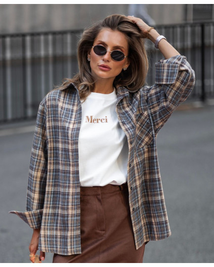 15 сорочка в клітинку з фланелі на ґудзиках