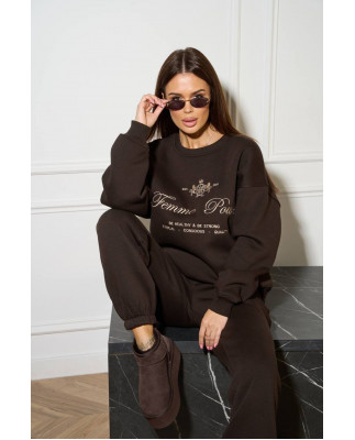 59/1 спортивний костюм на флісі з вишивкою світшот з джогерами 59/1 спортивний костюм на флісі з вишивкою світшот з джогерами