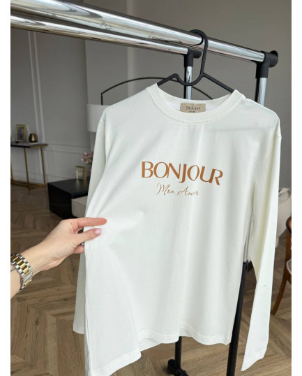 71 лонгслів молочний Bonjour