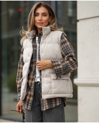 17/1 Жилетка пухова Кашемірова на кнопках 17/1 Жилетка пухова Кашемірова на кнопках