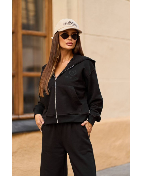 94 Спортивний костюм з трьохнитки з капюшоном та вишивкою