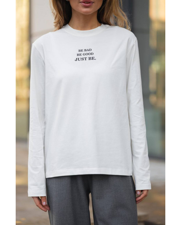 71 лонгслів молочний be bad be good