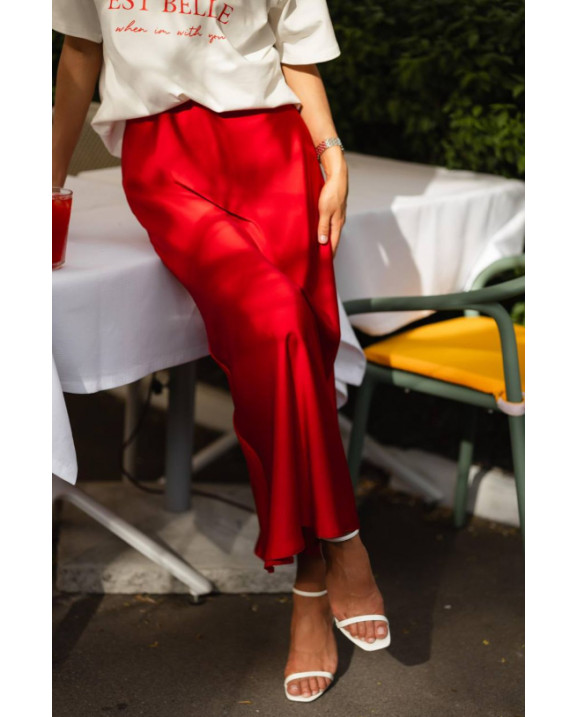 35 спідниця міді сатинова