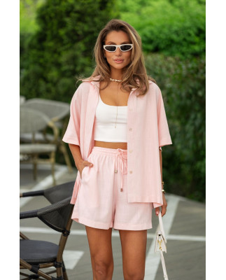 82 Льняний костюм Лаура сорочка + шорти