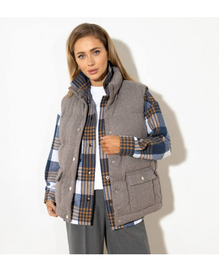 17/1 Жилетка пухова Кашемірова на кнопках