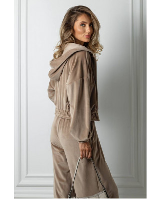 57 Велюровий Костюм із капюшоном з прямими штанами 57 Велюровий Костюм із капюшоном з прямими штанами