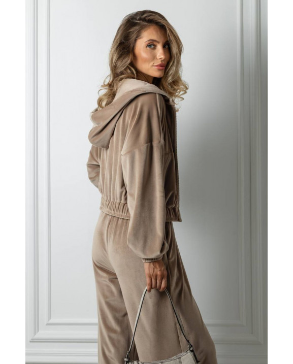 57 Велюровий костюм із капюшоном з прямими штанами