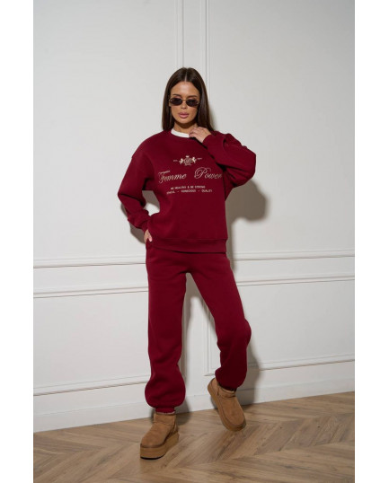 59/1 спортивний костюм на флісі з вишивкою світшот з джогерами 