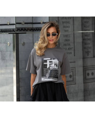 29 футболка сіра леопард на задніх лапах