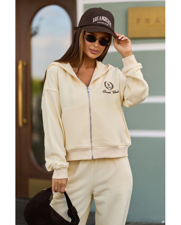 94 Спортивний костюм з трьохнитки з капюшоном та вишивкою