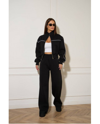 55/1 спортивний костюм на флісі з кантом котфта на блискавці зі штанами палацо 55/1 спортивний костюм на флісі з кантом котфта на блискавці зі штанами палацо