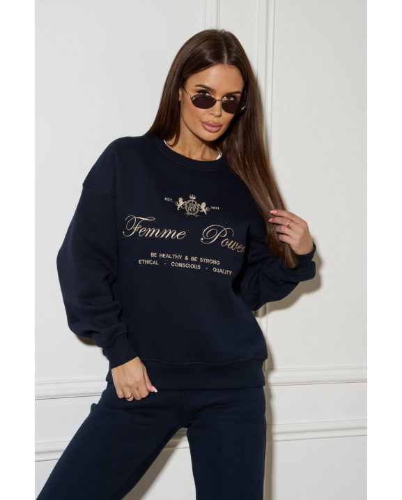 59/1 спортивний костюм на флісі з вишивкою світшот з джогерами 