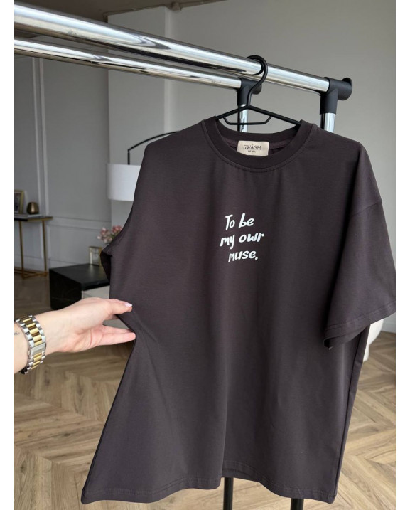 29 футболка коричнева to be my owr